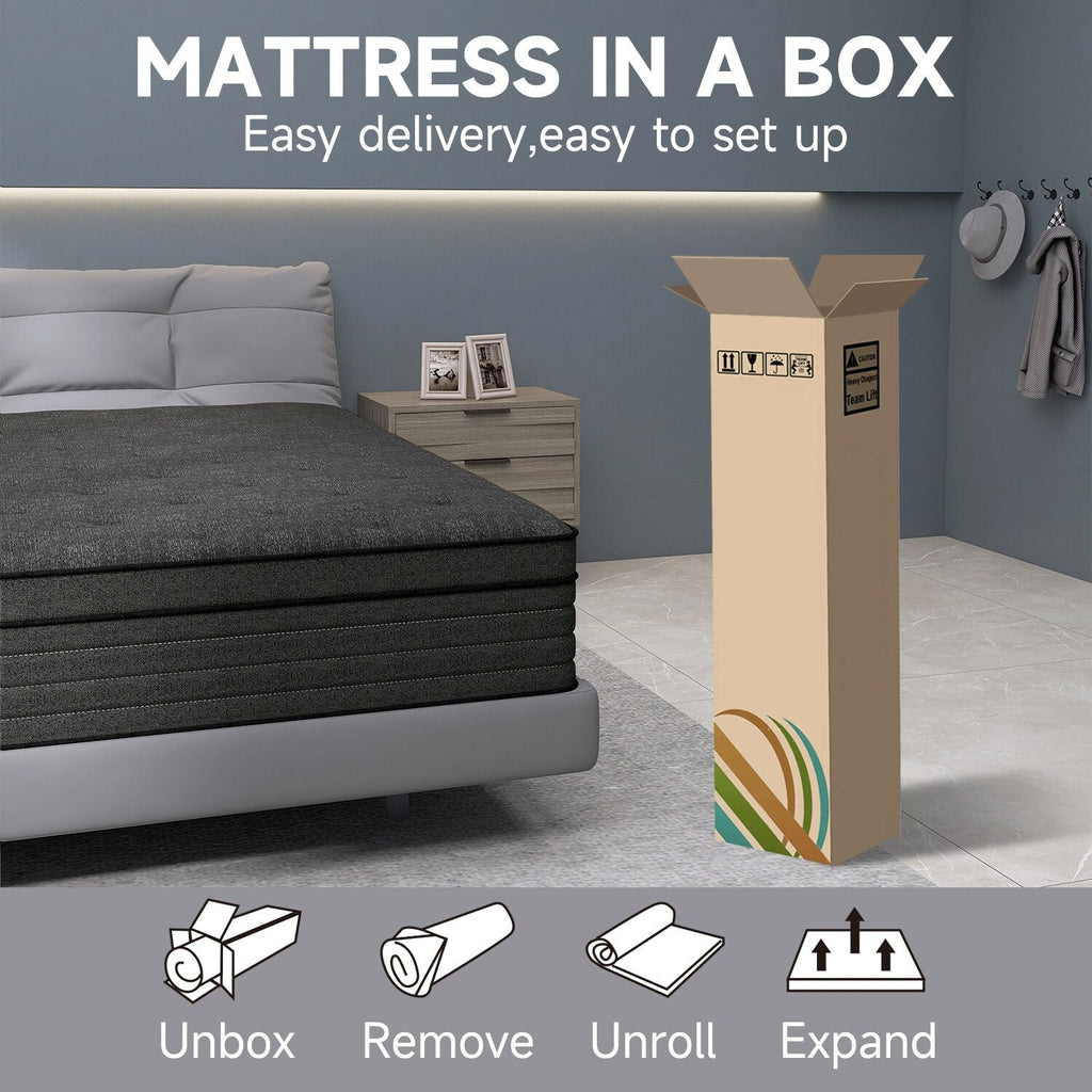 Matelas hybride en mousse à mémoire de forme moyenne avec ressorts ensachés