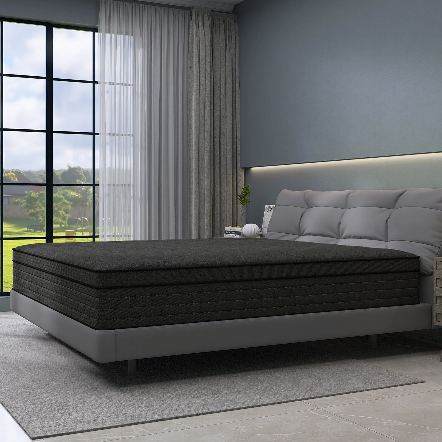 Matelas hybride en mousse à mémoire de forme moyenne avec ressorts ensachés