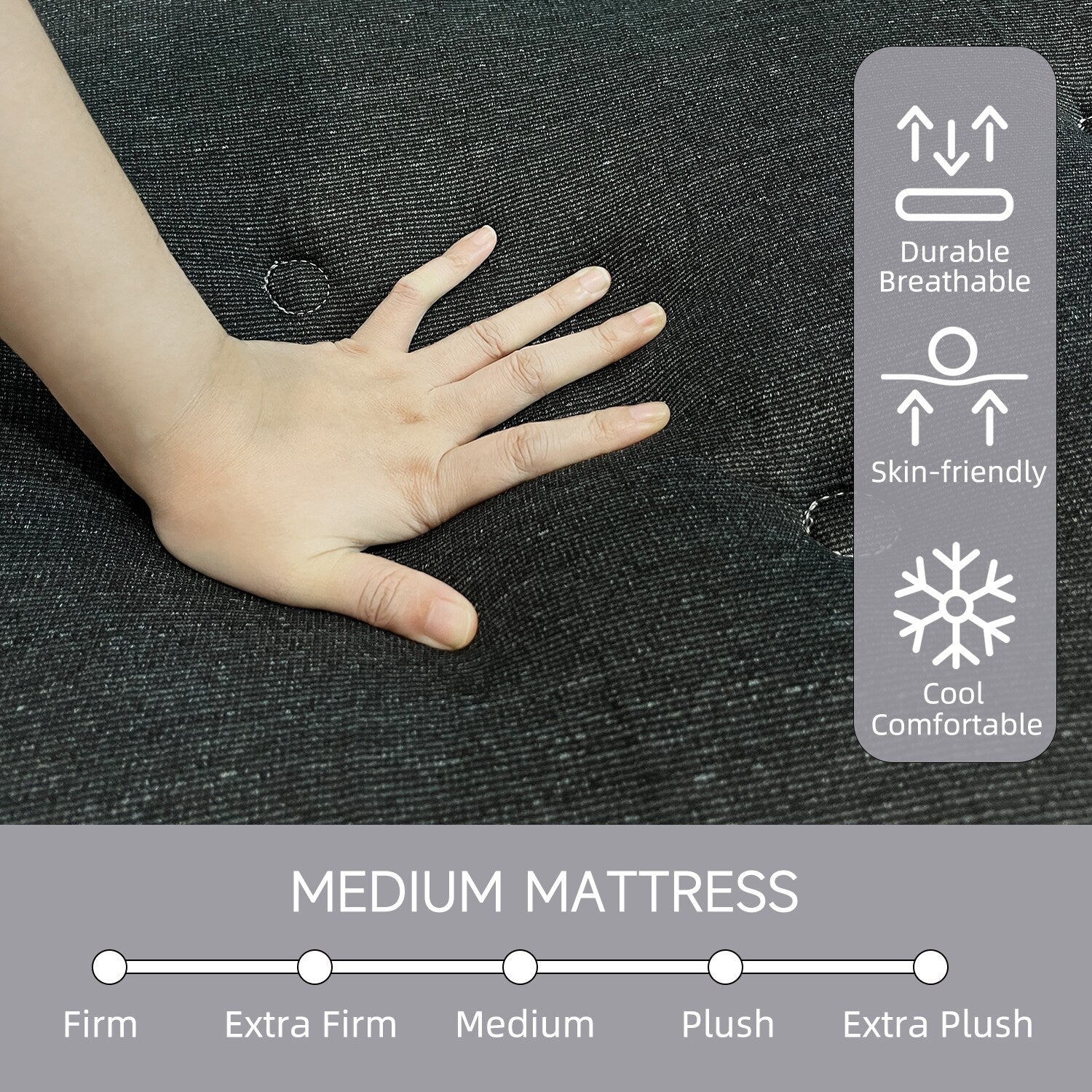 Matelas hybride en mousse à mémoire de forme moyenne avec ressorts ensachés