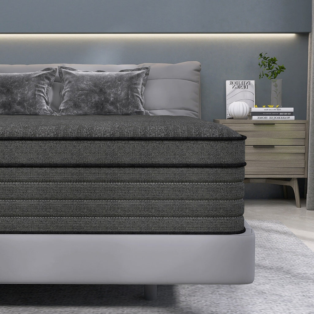 Matelas hybride en mousse à mémoire de forme moyenne avec ressorts ensachés