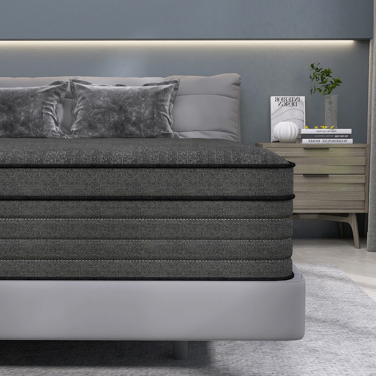 Matelas hybride en mousse à mémoire de forme moyenne avec ressorts ensachés