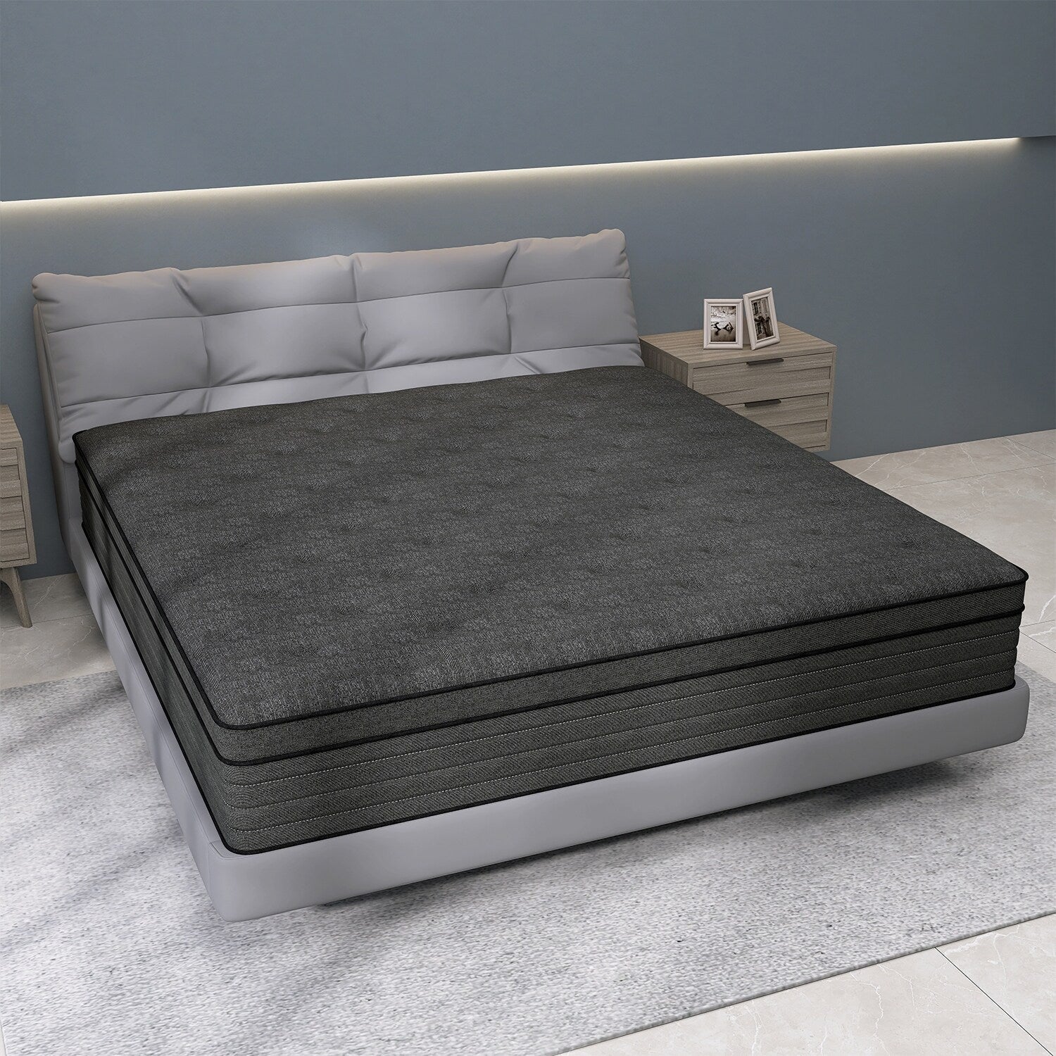 Matelas hybride en mousse à mémoire de forme moyenne avec ressorts ensachés