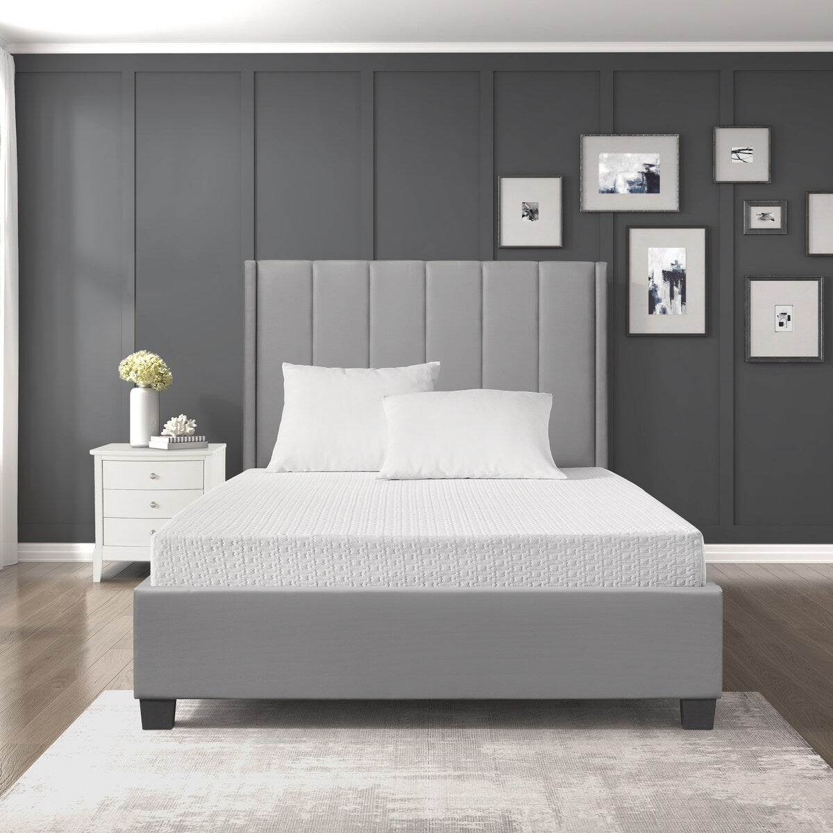 Matelas Queen Size 8 places en mousse à mémoire de forme respirante et rafraîchissante, blanc, matelas dans une boîte, matelas ferme et confortable