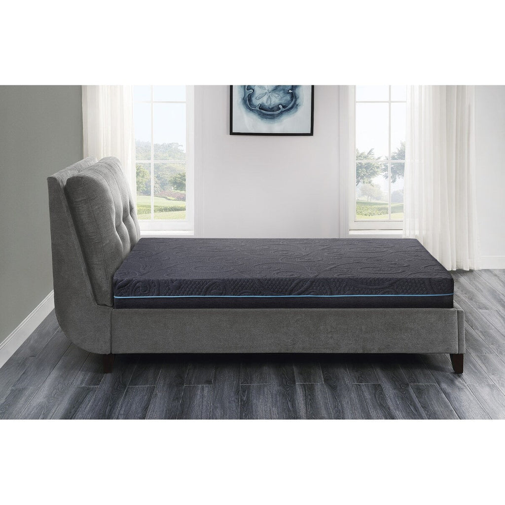 Matelas hybride en mousse à mémoire de forme infusée de gel, taille double, gris foncé, matelas dans une boîte, confort ferme
