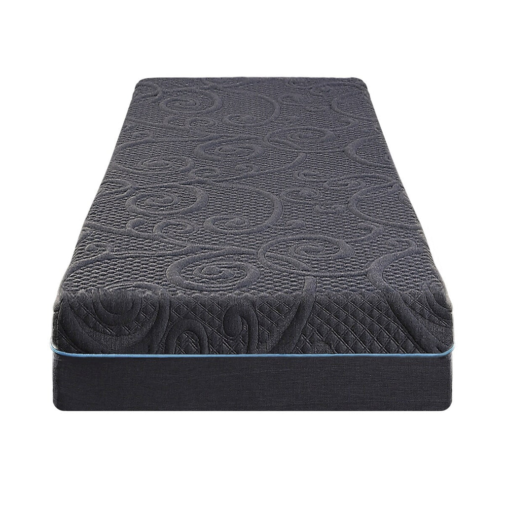 Matelas hybride en mousse à mémoire de forme infusée de gel, taille double, gris foncé, matelas dans une boîte, confort ferme