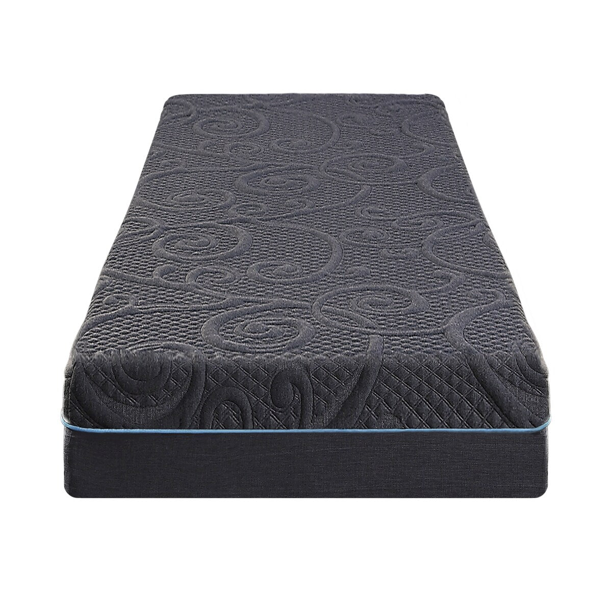 Matelas hybride en mousse à mémoire de forme infusée de gel, taille double, gris foncé, matelas dans une boîte, confort ferme