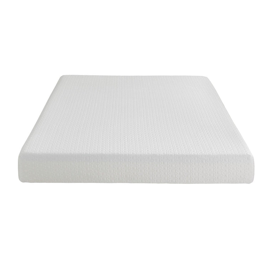 Matelas Queen Size en mousse à mémoire de forme infusée de gel, ferme, blanc, livré dans une boîte