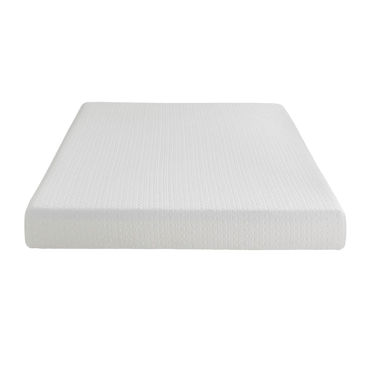 Matelas Queen Size en mousse à mémoire de forme infusée de gel, ferme, blanc, livré dans une boîte