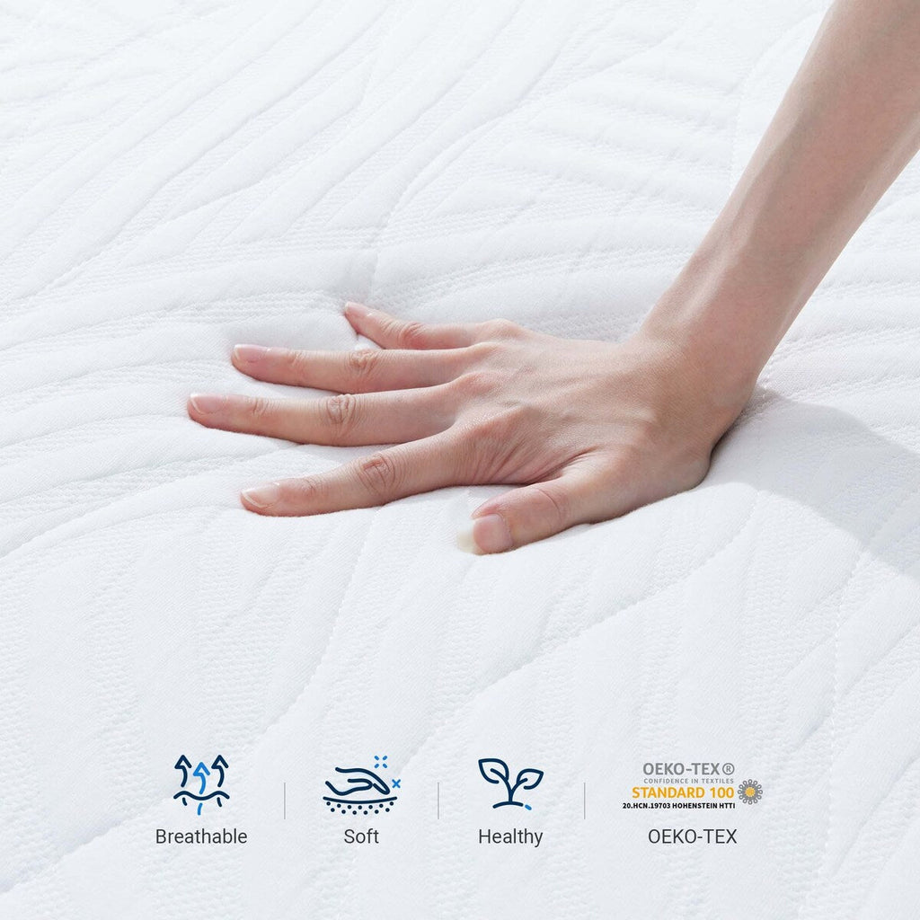 Matelas en mousse à mémoire de forme gel de 8 po de taille moyenne dans une boîte avec housse amovible