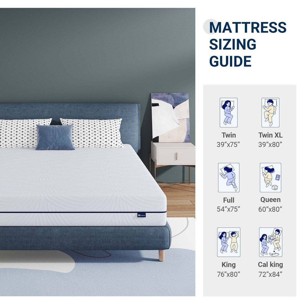 Matelas en mousse à mémoire de forme gel de 8 po de taille moyenne dans une boîte avec housse amovible