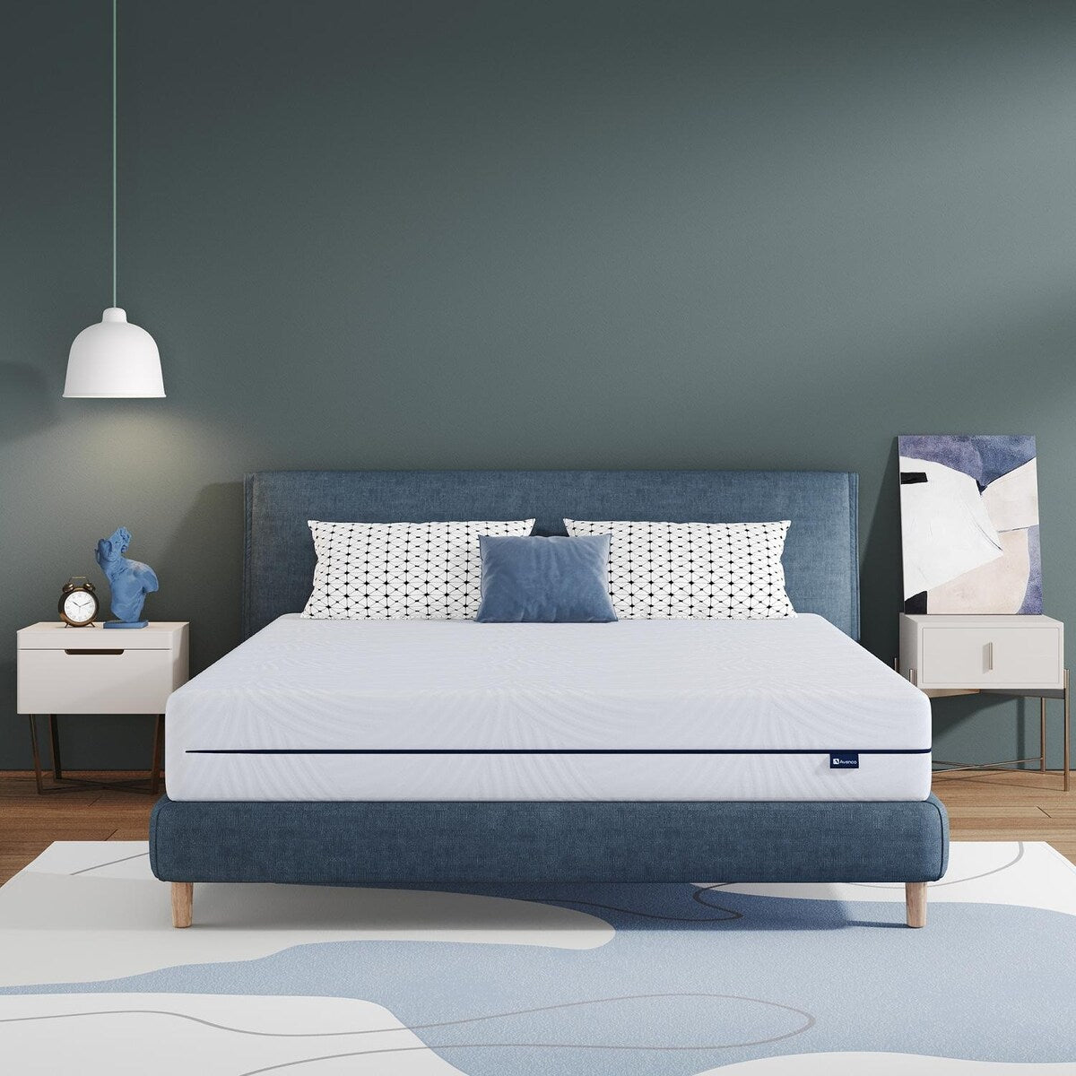 Matelas en mousse à mémoire de forme gel de 8 po de taille moyenne dans une boîte avec housse amovible