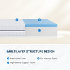 Matelas en mousse à mémoire de forme gel de 8 po de taille moyenne dans une boîte avec housse amovible