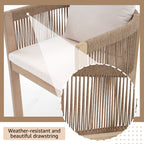 Ensemble de salle à manger d'extérieur en bois 9 pièces avec coussins