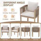 Ensemble de salle à manger d'extérieur en bois 9 pièces avec coussins