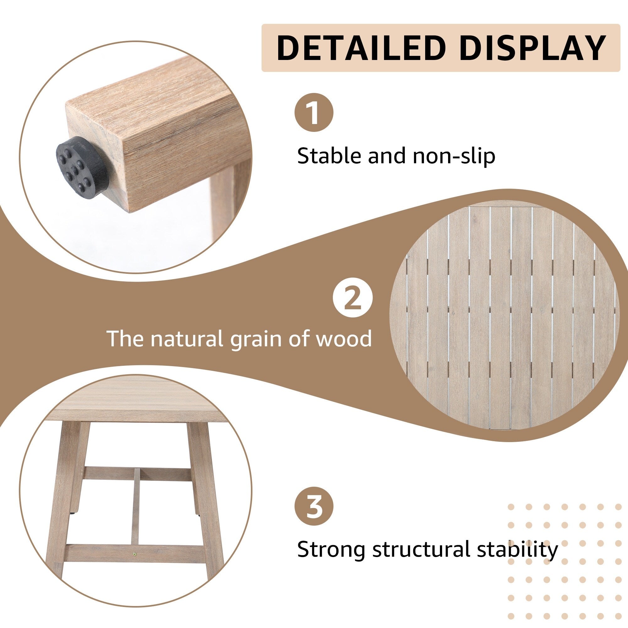 Ensemble de salle à manger d'extérieur en bois 9 pièces avec coussins