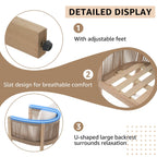 Ensemble de salle à manger d'extérieur en bois 9 pièces avec coussins