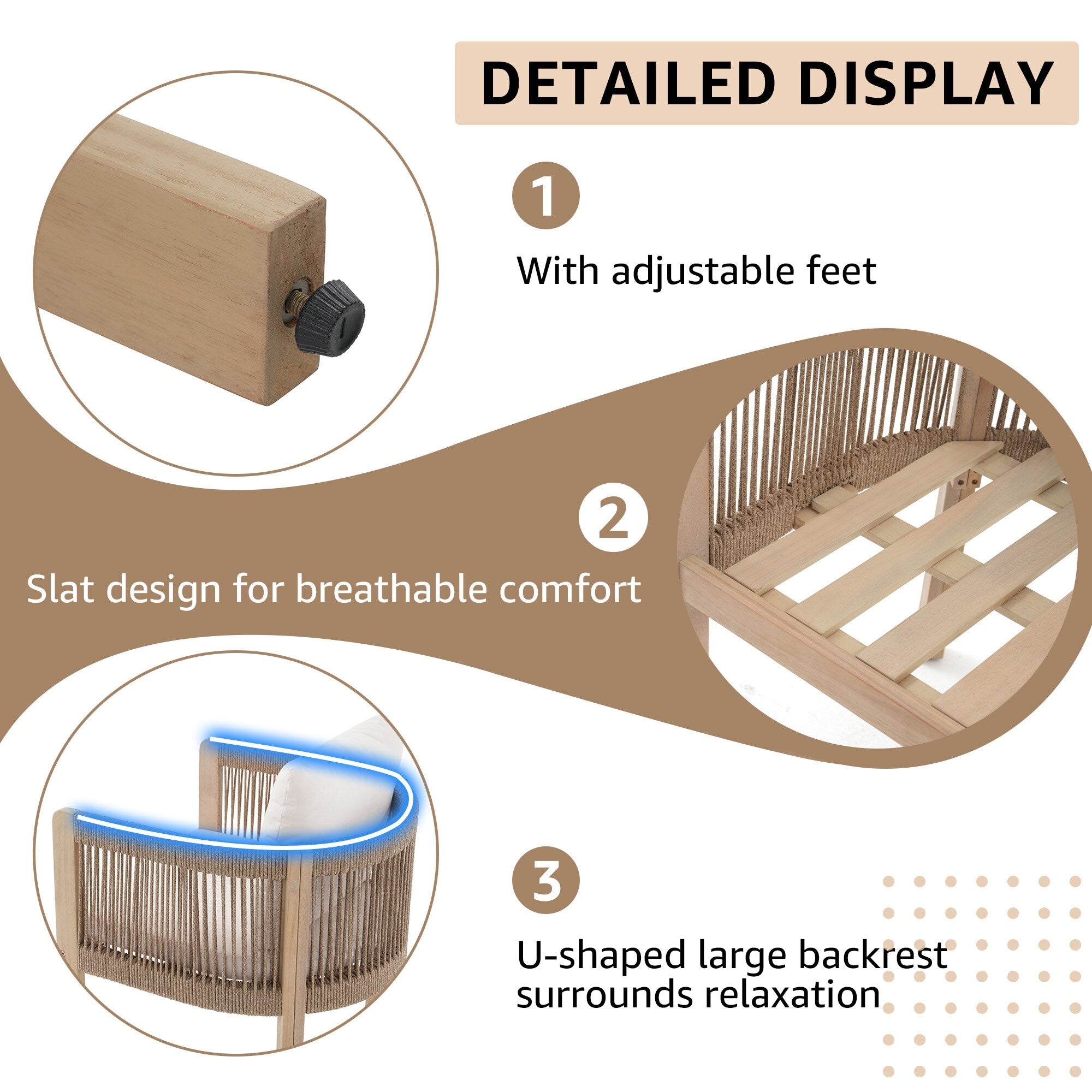 Ensemble de salle à manger d'extérieur en bois 9 pièces avec coussins