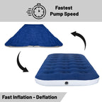 Matelas pneumatique durable de 9 pouces avec technologie Comfort Coil et pompe haute capacité, idéal pour le camping, la maison et les voyages portables.