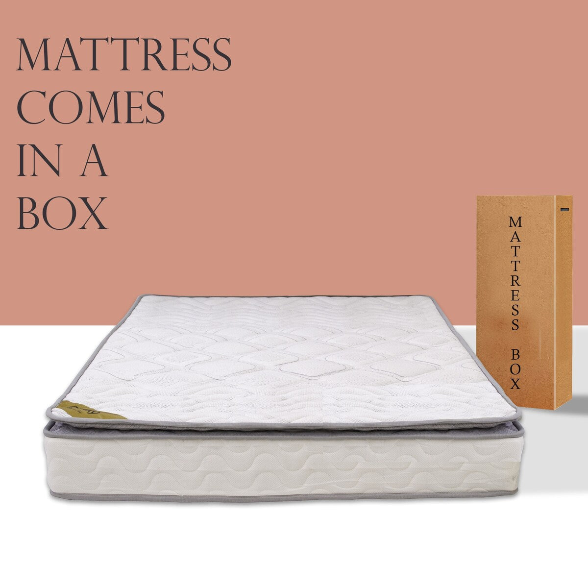 Matelas à ressorts ensachés, 23 cm, fermeté moyenne, avec plateau-coussin en mousse, entièrement assemblé, idéal pour le dos