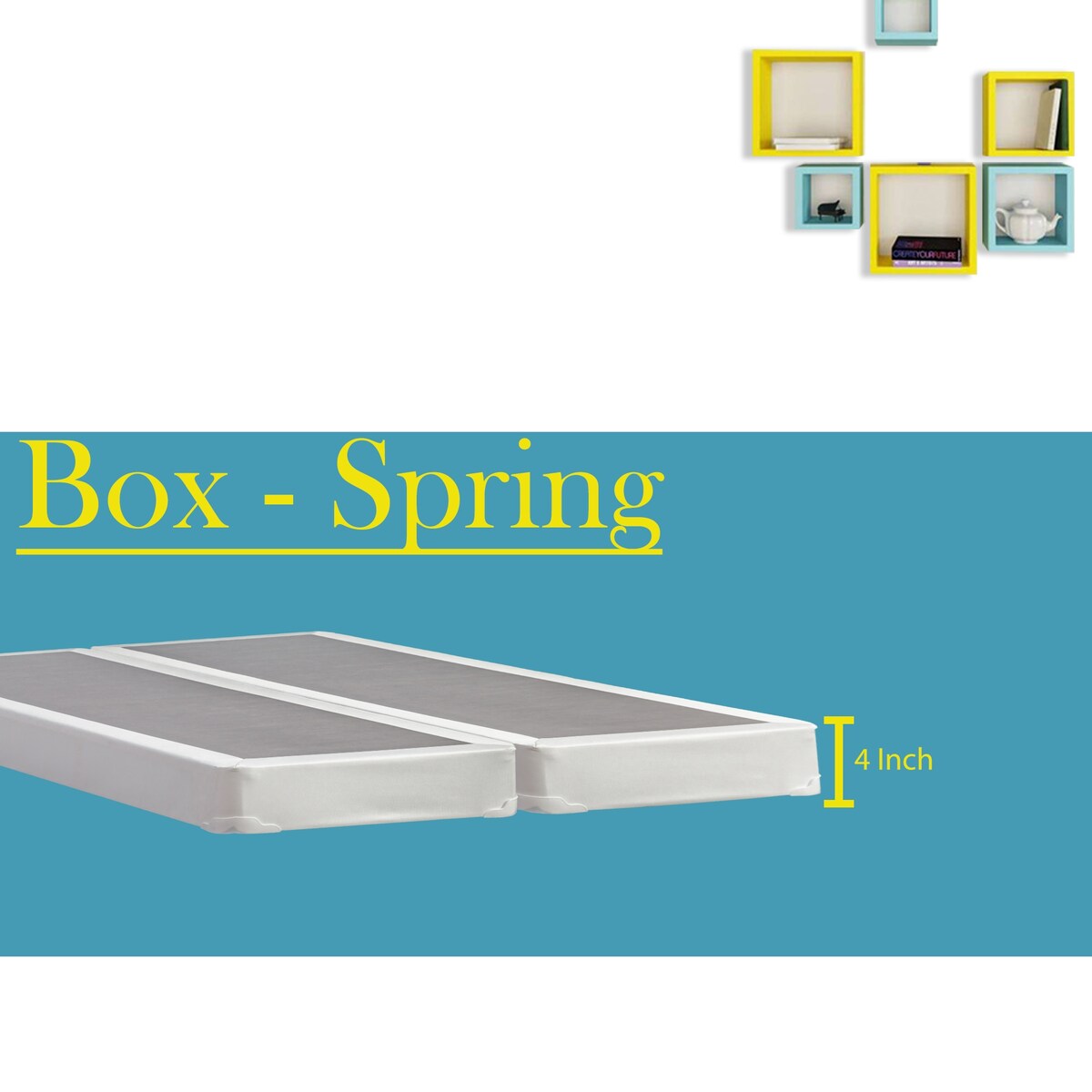 Matelas à ressorts ensachés ensachés en mousse moyennement ferme de 9 pouces et ensemble de sommiers à ressorts ensachés en bois de 4 pouces à profil bas.