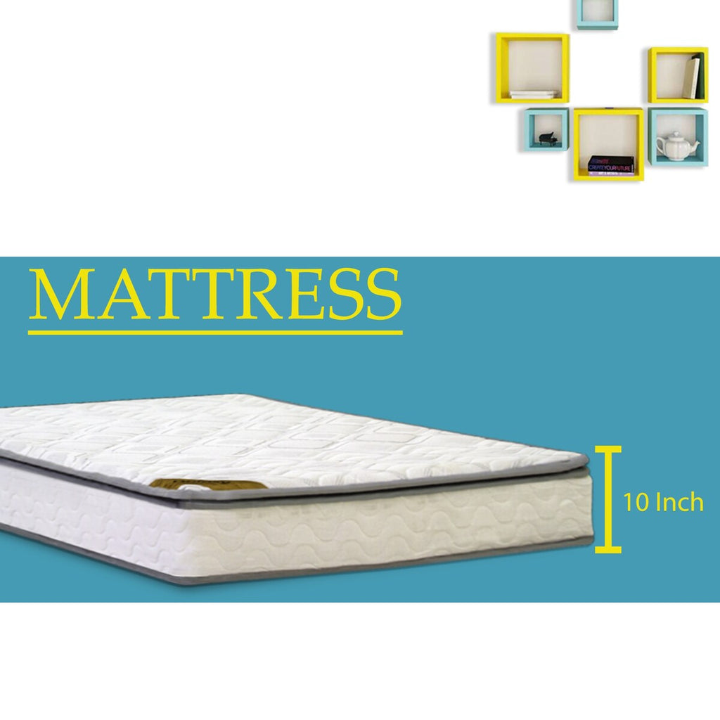 Matelas à ressorts ensachés ensachés en mousse moyennement ferme de 9 pouces et ensemble de sommiers à ressorts ensachés en bois de 4 pouces à profil bas.