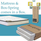 Matelas à ressorts ensachés ensachés en mousse moyennement ferme de 9 pouces et ensemble de sommiers à ressorts ensachés en bois de 4 pouces à profil bas.