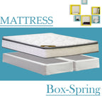 Matelas à ressorts ensachés ensachés en mousse moyennement ferme de 9 pouces et ensemble de sommiers à ressorts ensachés en bois de 4 pouces à profil bas.