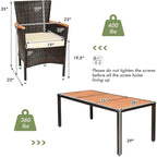 Ensemble de salle à manger de patio 9 pièces en rotin empilable pour l'extérieur