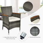 Ensemble de salle à manger en rotin pour patio 9 pièces Ensemble de meubles en bois et osier Garde