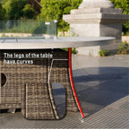 Ensemble de salle à manger d'extérieur rond en osier Ellington 9 pièces avec foyer - N/A