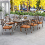 Ensemble de salle à manger d'extérieur 9 pièces avec 1 table et 8 chaises, en aluminium résistant aux intempéries, pour patio, jardin et arrière-cour.