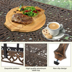 Ensemble de salle à manger d'extérieur 9 pièces avec 1 table et 8 chaises, en aluminium résistant aux intempéries, pour patio, jardin et arrière-cour.