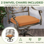 Ensemble de salle à manger d'extérieur 9 pièces avec 1 table et 8 chaises, en aluminium résistant aux intempéries, pour patio, jardin et arrière-cour.