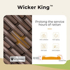 Ensemble de salon de jardin sectionnel en osier de 9 pièces, mobilier de jardin de luxe, coussin beige