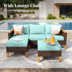 Ensemble de salon de jardin sectionnel en osier de 9 pièces, mobilier de jardin de luxe, coussin beige