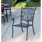 Ensemble de salle à manger de patio 9 pièces avec coussins et table à manger rectangulaire 44 x 84 po