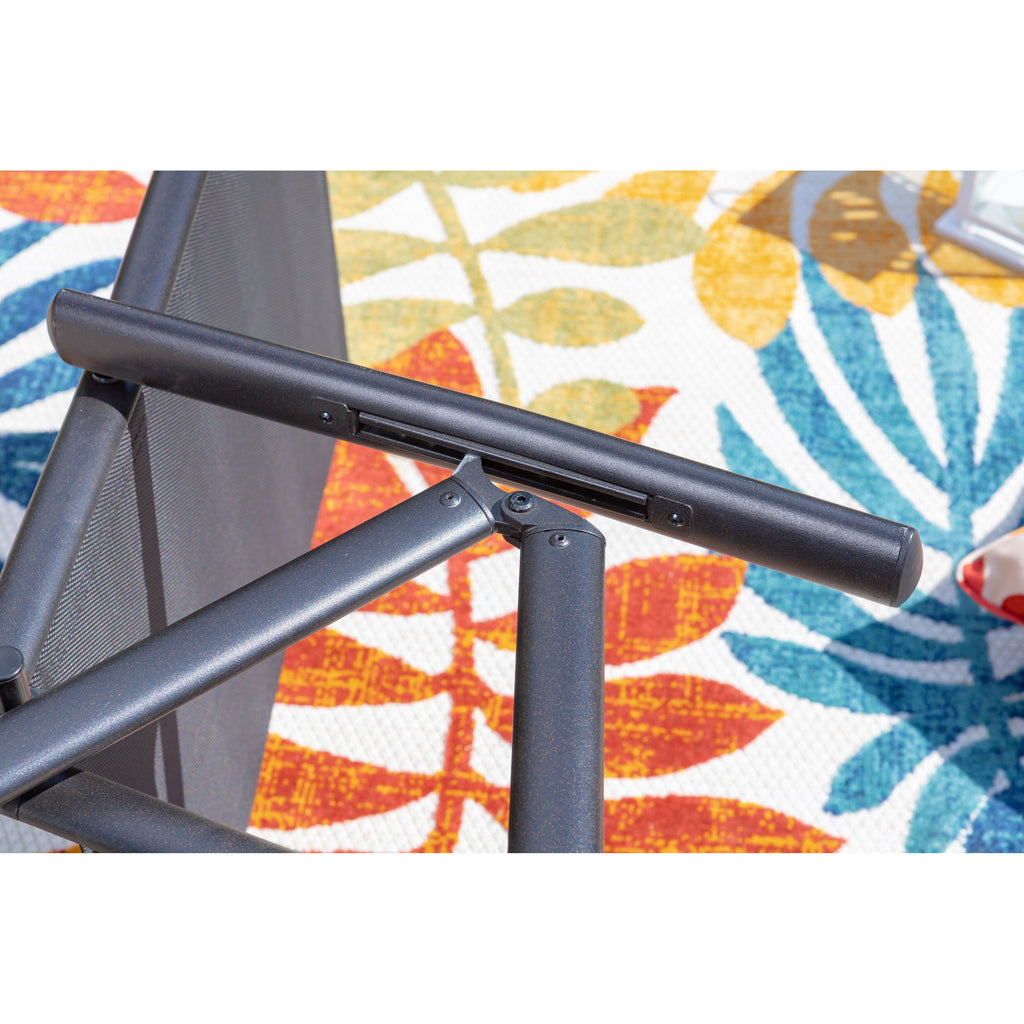 Ensemble de salle à manger de patio 9 pièces, table en métal et chaises de salle à manger pliables avec 7 niveaux réglables