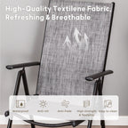 Ensemble de salle à manger de patio 9 pièces, table en métal et chaises de salle à manger pliables avec 7 niveaux réglables