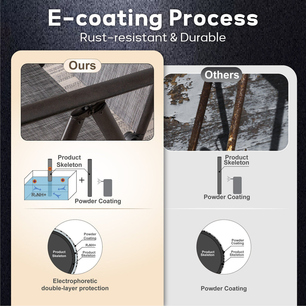 Ensemble de salle à manger de patio 9 pièces, table en métal et chaises de salle à manger pliables avec 7 niveaux réglables