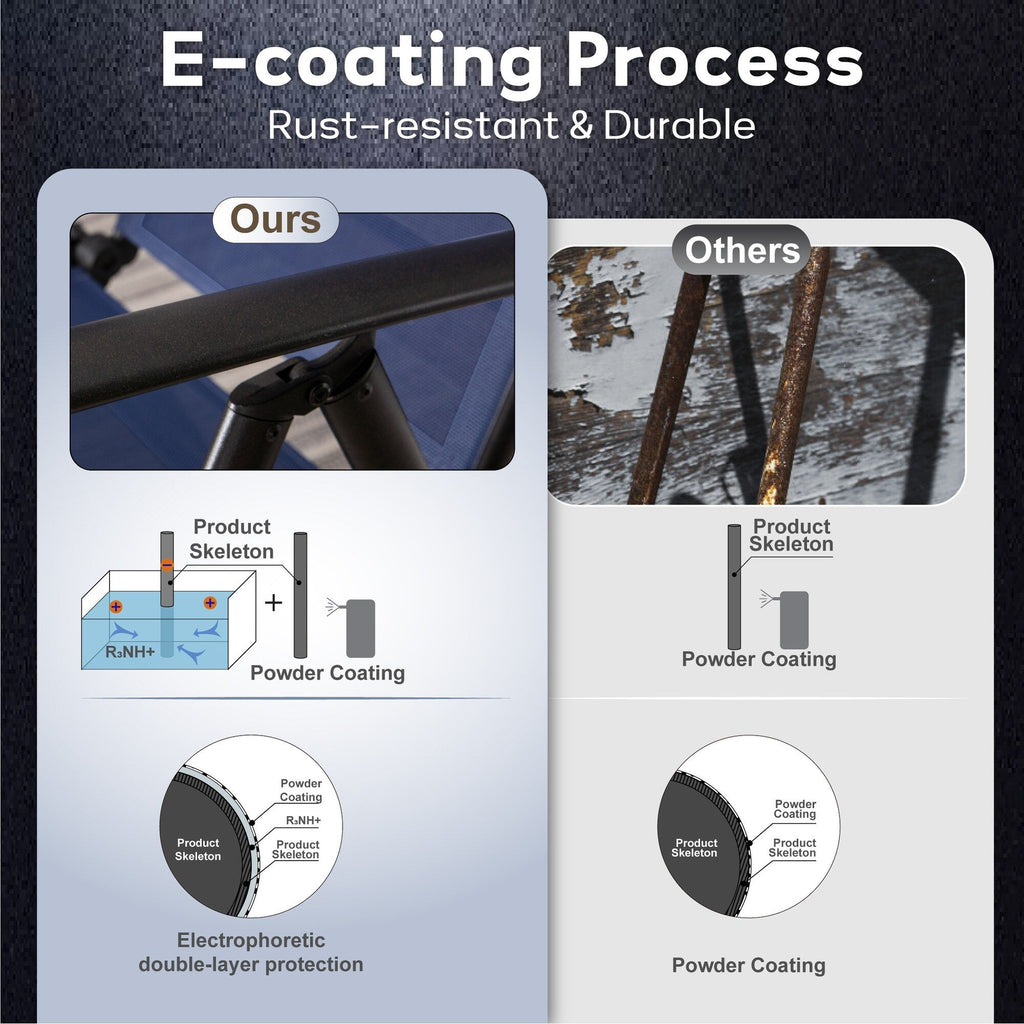 Ensemble de salle à manger de patio 9 pièces, table en métal et chaises de salle à manger pliables avec 7 niveaux réglables