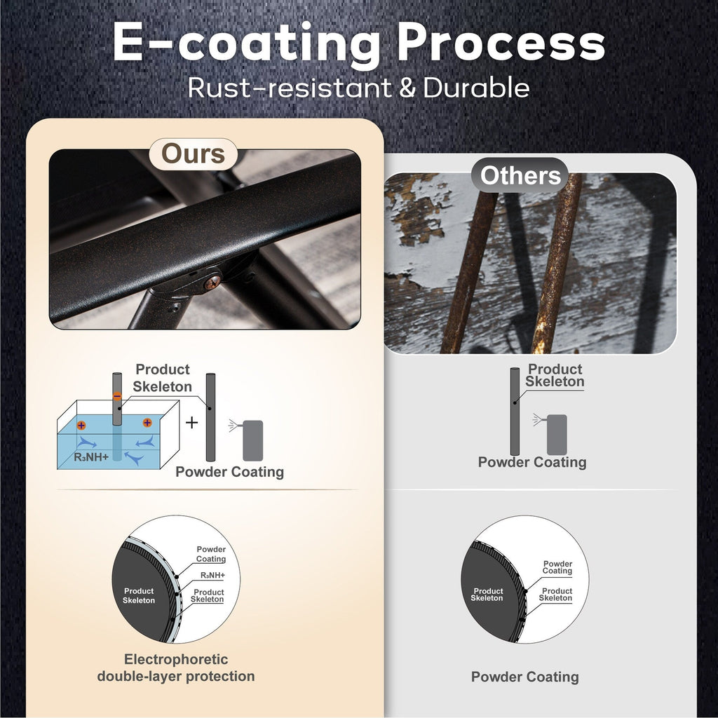 Ensemble de salle à manger de patio 9 pièces, table en métal et chaises de salle à manger pliables avec 7 niveaux réglables