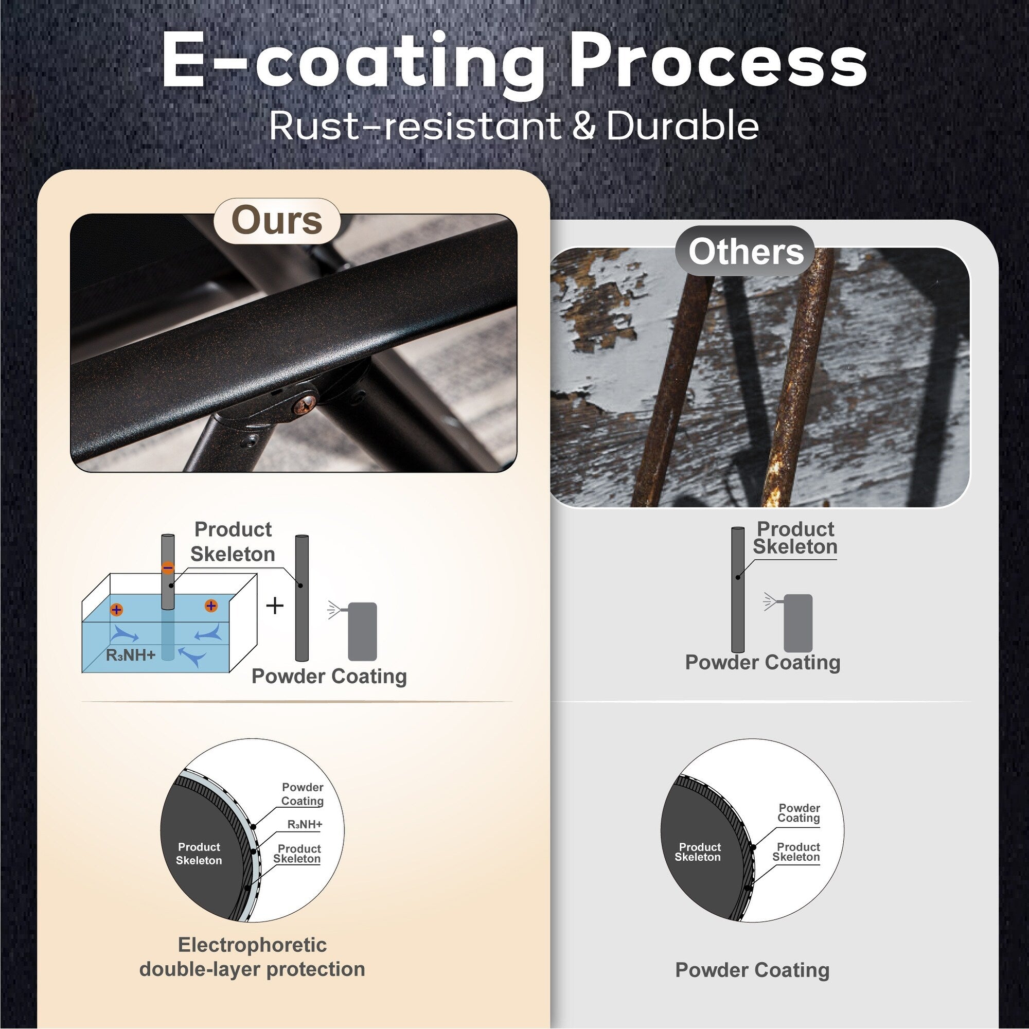 Ensemble de salle à manger de patio 9 pièces, table en métal et chaises de salle à manger pliables avec 7 niveaux réglables