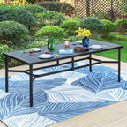 Ensemble de salle à manger de patio 9 pièces, table en métal et chaises de salle à manger pliables avec 7 niveaux réglables