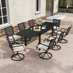 Ensemble de salle à manger d'extérieur 9 pièces avec table à manger extensible