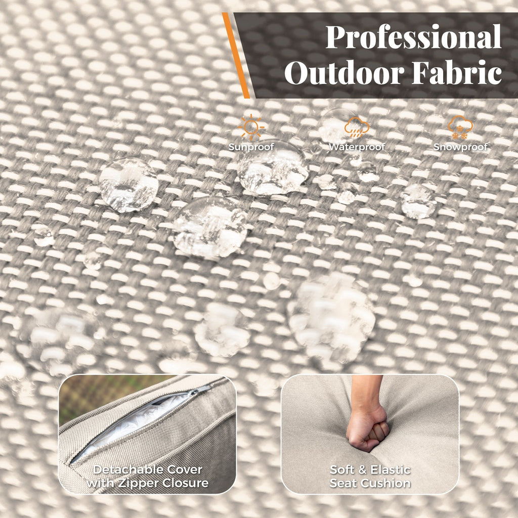 Ensemble de salle à manger de patio 9 pièces en rotin et osier avec trou pour parasol