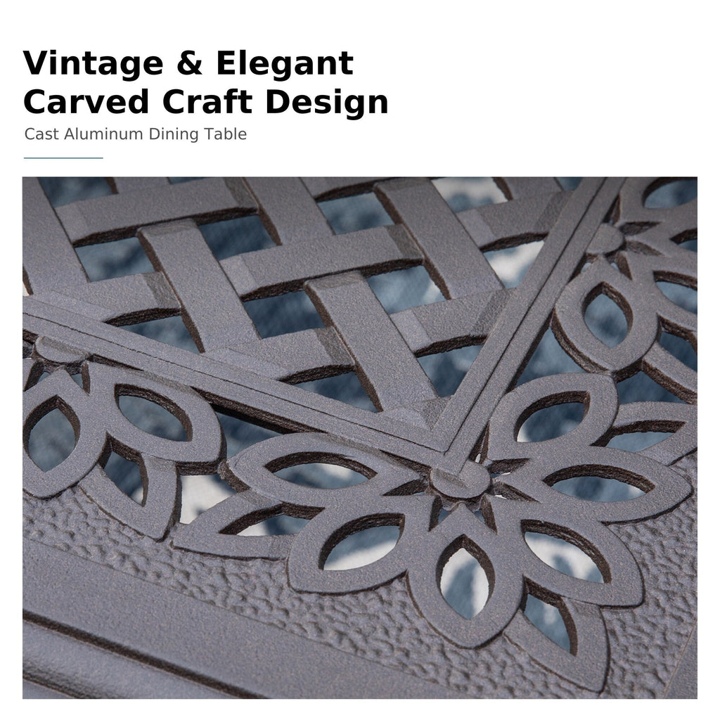 Ensemble de salle à manger de patio 9 pièces en rotin et osier avec trou pour parasol