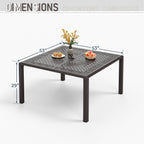 Ensemble de salle à manger de patio 9 pièces en rotin et osier avec trou pour parasol