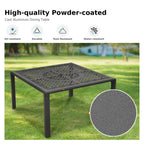 Ensemble de salle à manger de patio 9 pièces en rotin et osier avec trou pour parasol