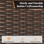 Ensemble de salle à manger de patio 9 pièces en rotin et osier avec trou pour parasol