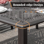 Ensemble de salle à manger de patio 9 pièces en rotin et osier avec trou pour parasol